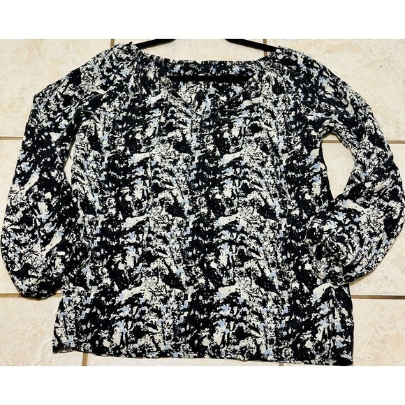 Anthropologie Size S Colorful Tolani Silk Blouse Boho Art to Wear Office - Picture 10 of 10